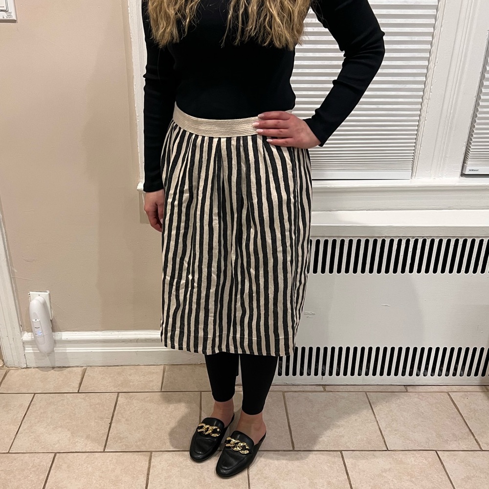 LOFT Stripe Knee Length Skirt